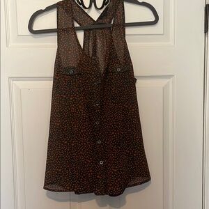 Leopard Print Button-Down Tank